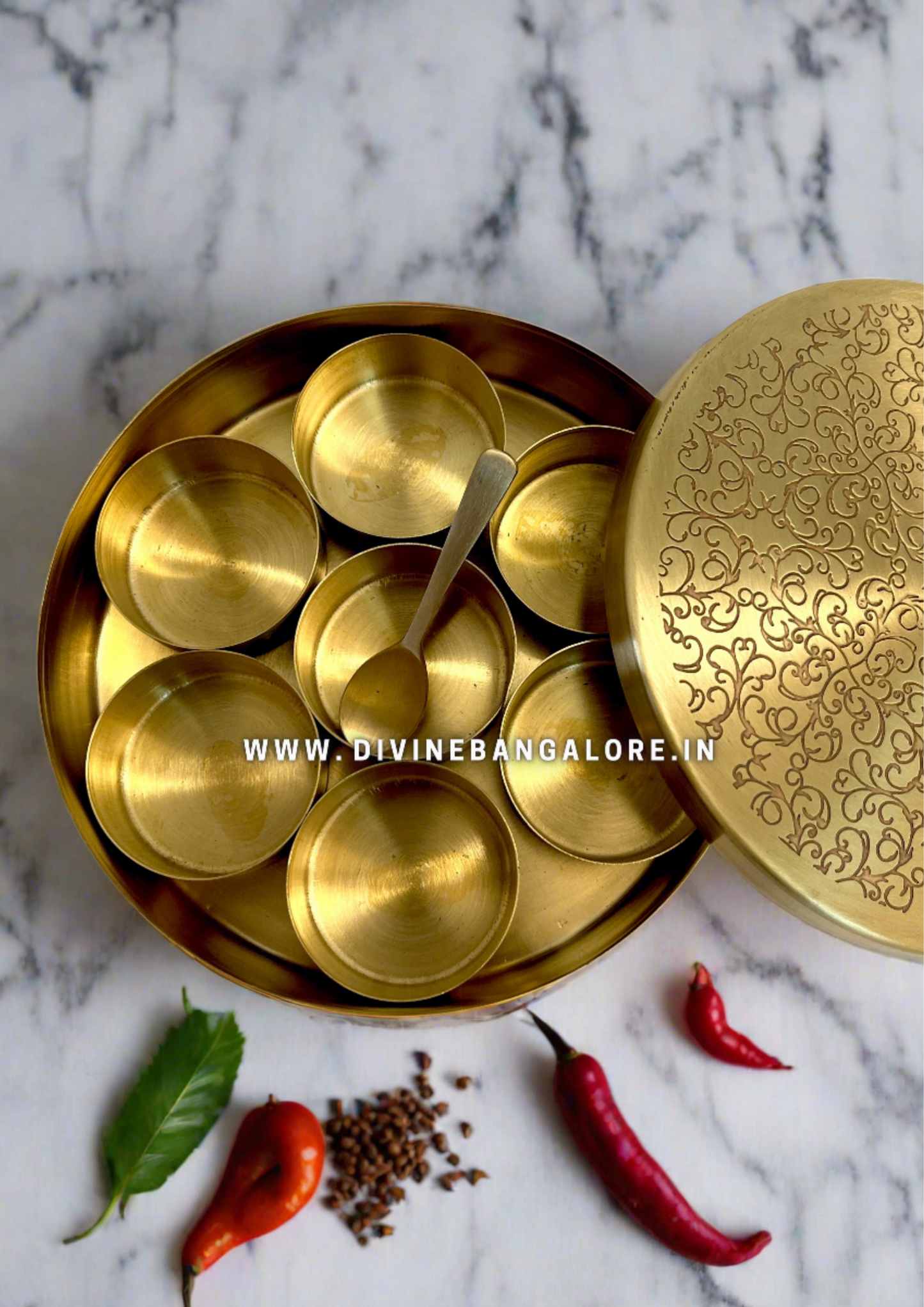 Handcrafted Pure Brass Masala Box