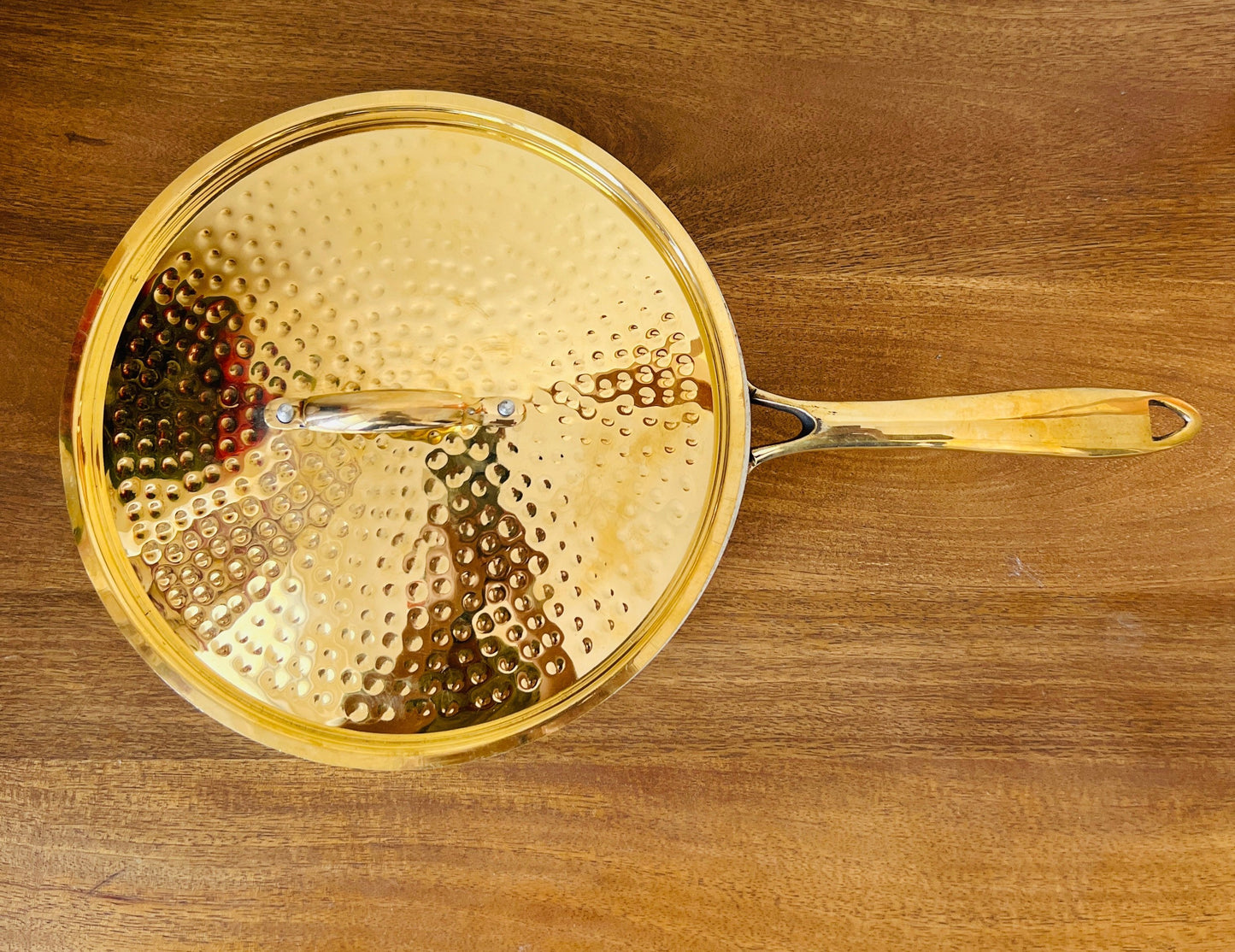 Hammered Brass Pan with Lid- Tin(Kalai) Coated