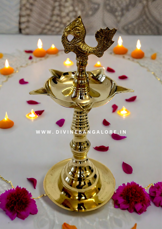 Brass Panchmukkhi Peacock Deepam