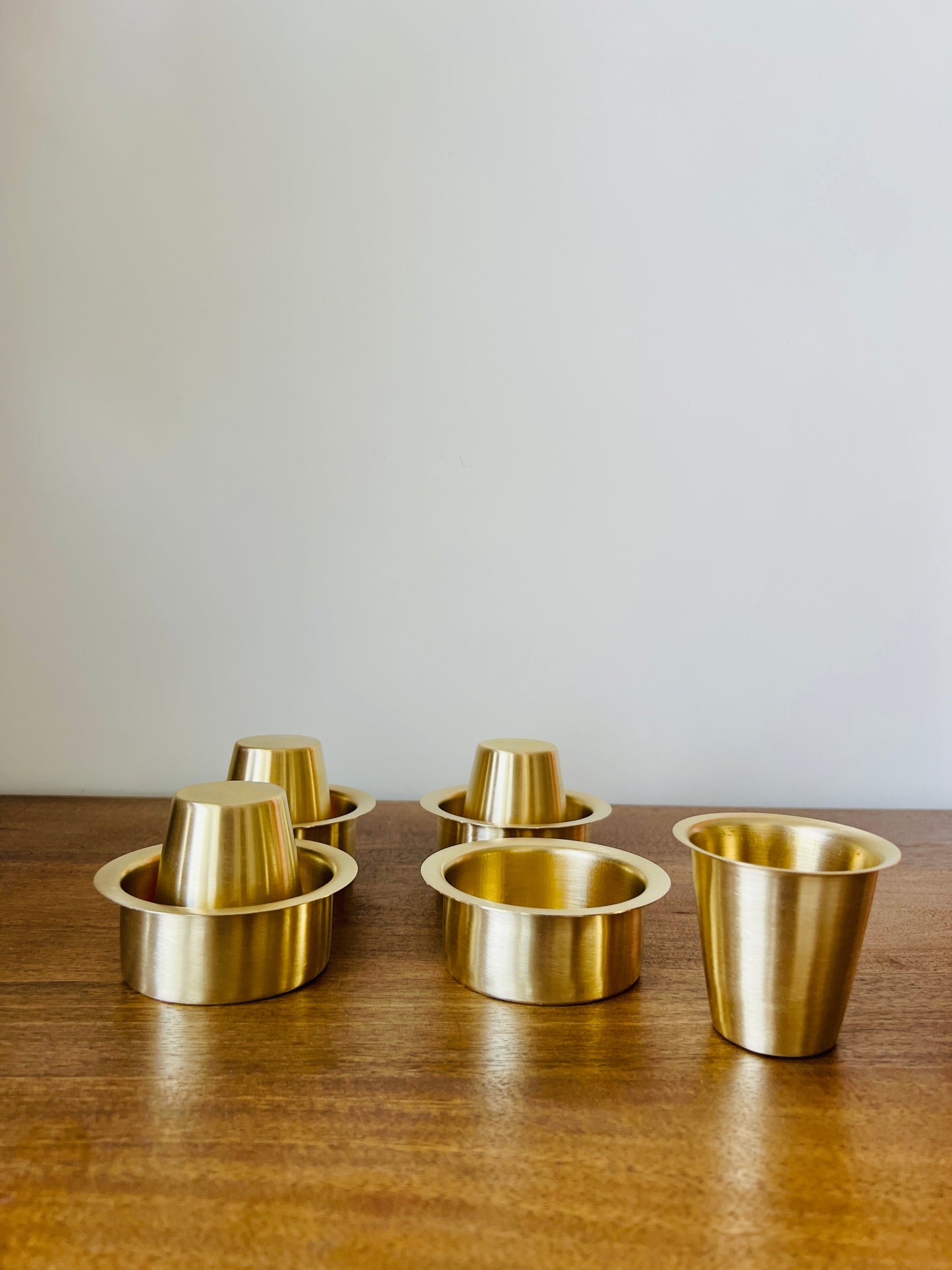Brass Filter Coffee Cups and Bowls - Set of 4