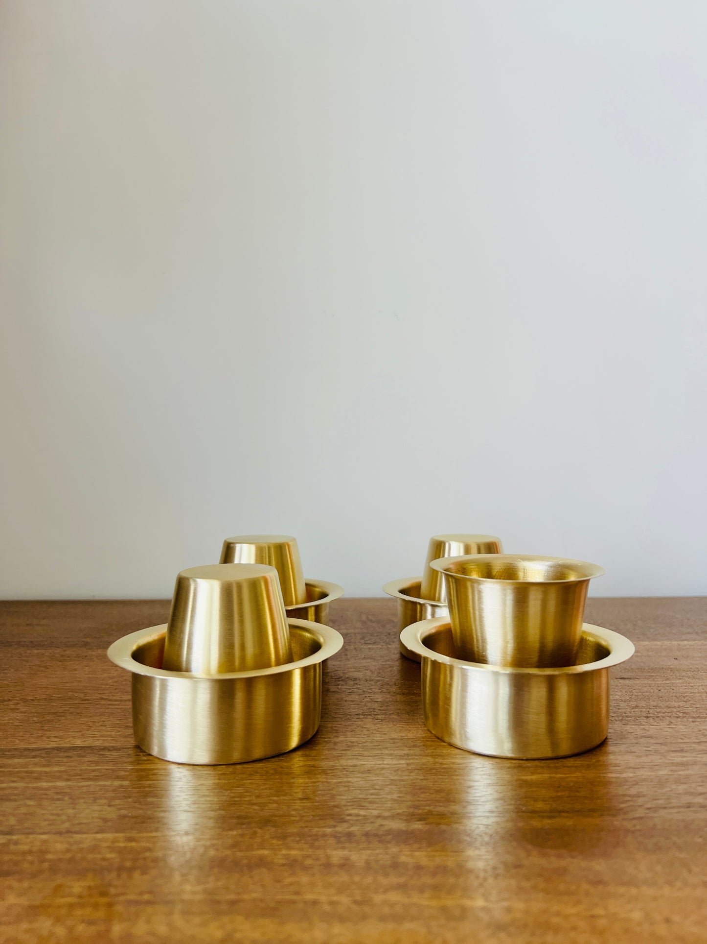 Brass Filter Coffee Cups and Bowls - Set of 4