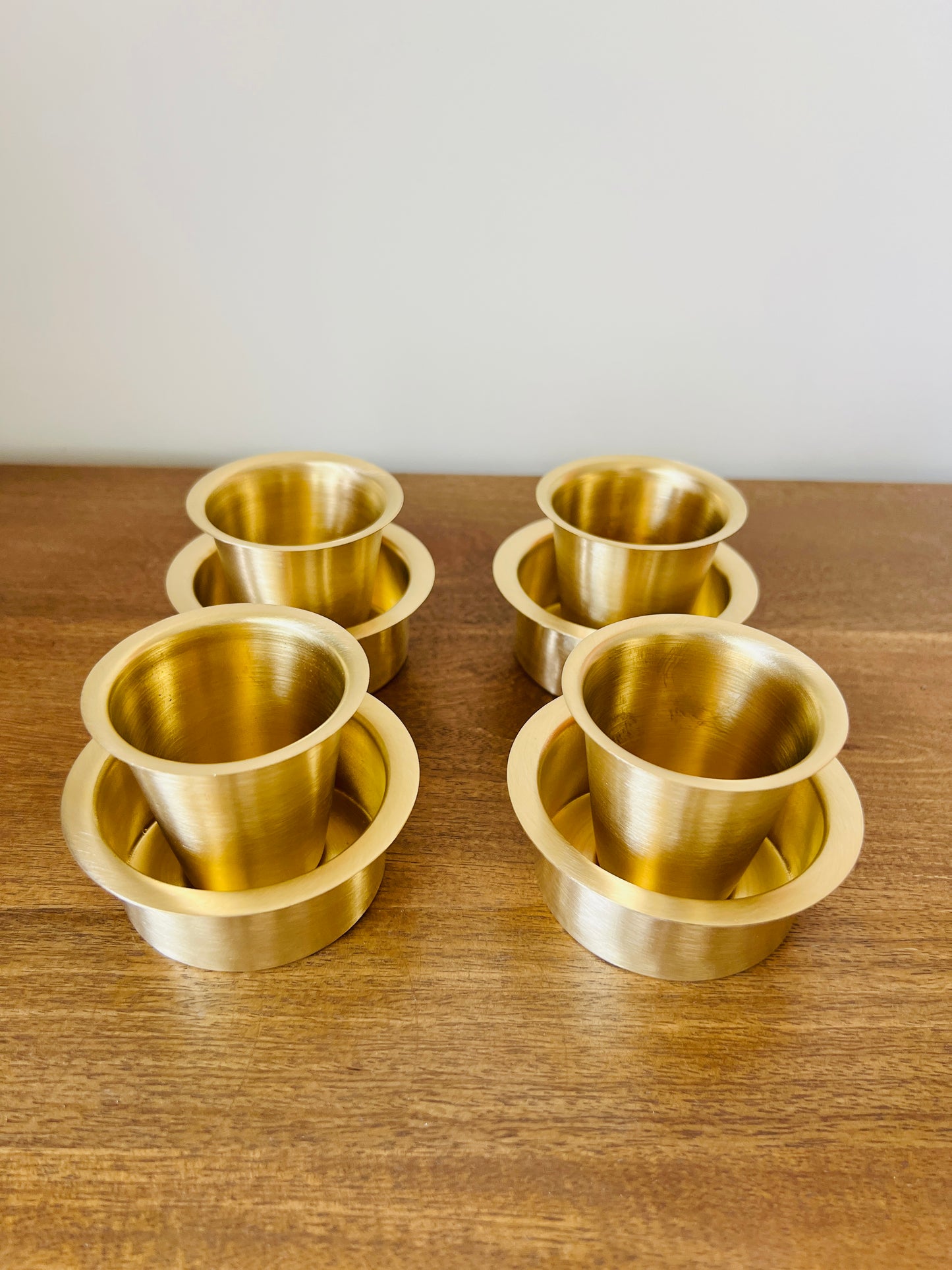 Brass Filter Coffee Cups and Bowls - Set of 4