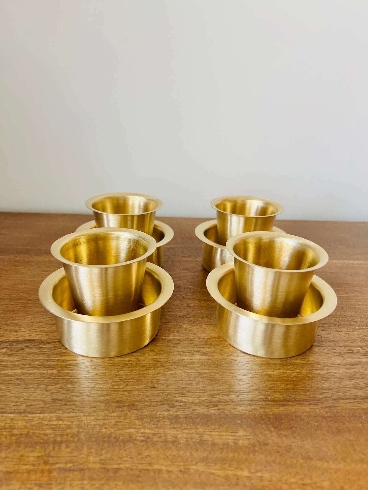 Brass Filter Coffee Cups and Bowls - Set of 4