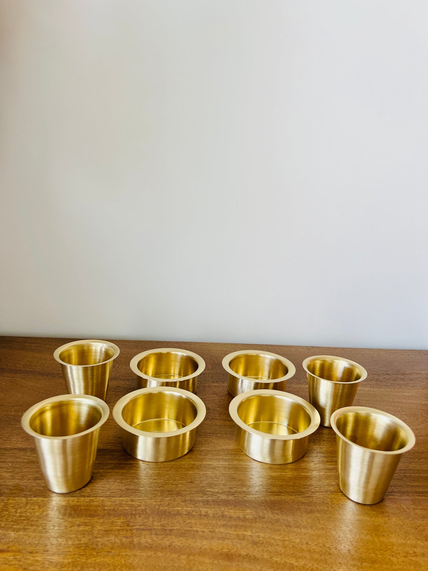 Brass Filter Coffee Cups and Bowls - Set of 4